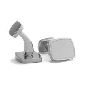   Rhodium Plated Cufflinks Completed With Firm Secure Fixed Backs