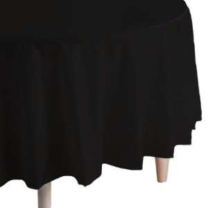  6 Black Plastic Round Table Covers
