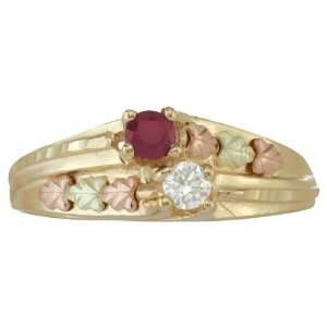    10k Gold Double Stone Ring  Ruby and Diamond (7.0) Jewelry