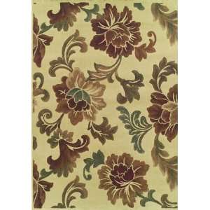   Collection 112 Ivory Flowers Floral Machine Made Area Rug 5.30 x 7.70
