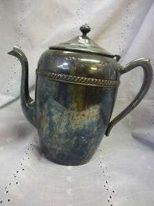 Antique F B Rogers Silverplate Coffee Tea Pot 1200 Set  