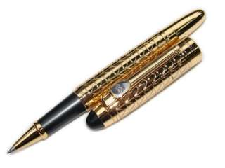 NJ107 JINHAO Gold Checked General Roller Ball Pen  