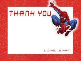 10 SPIDERMAN OR BATMAN THANK YOU CARDS MANY DESIGNS  