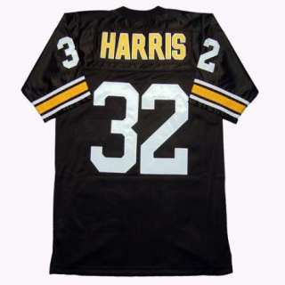   Steelers #32 Franco Harris Sewn Black Throwback Mens Size Jersey