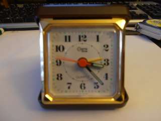 RARE Vintage COSMO TIME Traveling Desk Folding Alarm Clock ~ Quartz 