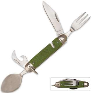 CLASSIC GREEN HANDLE HOBO MULTI TOOL POCKET KNIFE BOY SCOUT KNIVES 