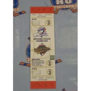   /Hand Signed 1992 World Series 3 Mini Mega Ticket