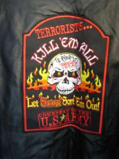 Oscar Piel US ARMY LEATHER JACKET Sharp Shooter PATCHES Terrorists S 