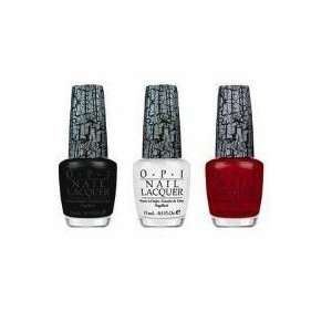    OPI Nail Polish Black White and Red Shatter Set of 3 Beauty