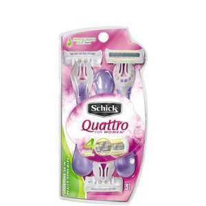  Schick Quattro For Women Razors, Sensitive Skin, 3 ct 