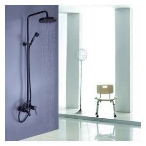    rubbed Bronze Wall Mount Waterfall Rainfall + Handheld Shower Faucet