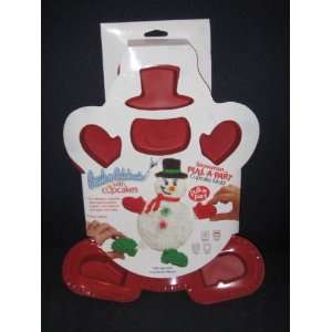 Pull A Part Snowman Holiday Silicone Cupcake Mold Cake Baking Pan 