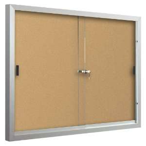  Standard Bulletin Board Cabinets with 2 sliding doors 3H 