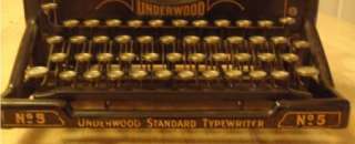 Nice Underwood Standard No. 5 Typewriter 1920s  