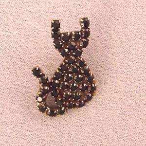  Small Cat #4 Tietack Pin  Finish FINE SILVER  Code 