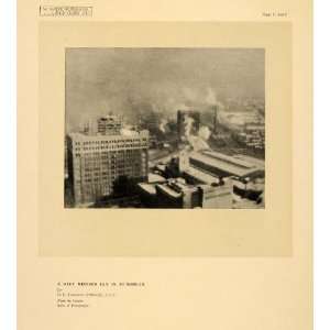  1918 Print Pittsburgh City Winter Industrial Smoke 