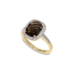  1/5 ctw Diamond and Smokey Quartz Ring Jewelry