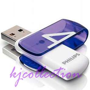 Philips 4GB 4G USB Flash Drive Swivel Swap Purple VIVID  