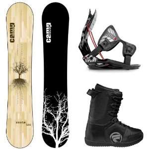  2012 Camp Seven Roots 157cm Mens Snowboard Package + Flow 