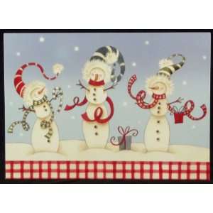 Mod Snowmen Holiday Christmas Cards, 18 Cards with Coordinating 