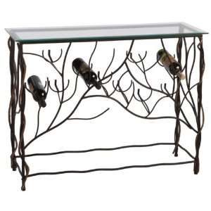 Wine Table With Ten Bottle Lower Wine Rack Iron and Glass 