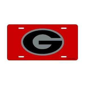    Georgia Bulldogs Red Laser Cut License Plate