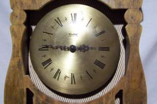 Vtg United Metal Goods Wall Mantel Wood Electric Clock  
