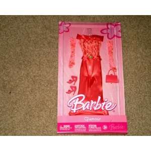  Barbie Clothes Glamour Long Strapless Orange Party Dress 