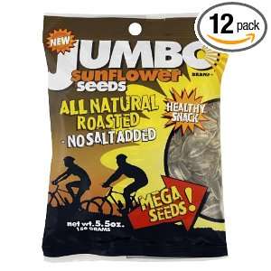 JUMBO SUNFLOWER SEEDS Sunflower Seeds, Mega No Salt, 5.5 Ounce (Pack 