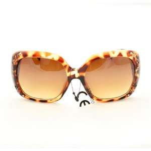   Sunglasses P10048 Leopard Glassy Frame Amber Gradient Lens for Women
