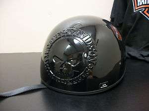 Harley Davidson Embossed Skull Half Helmet Obsolete   98301 10VM Wille 
