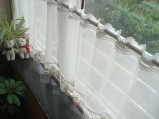 Lovely Strawberry Lace Sheer Cafe/Kitchen Curtain152x45  