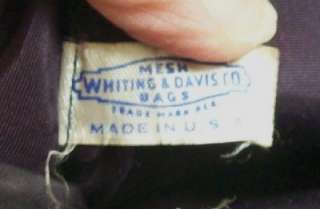 Vintage Purse Whiting & Davis Cream Mesh Handbag Sterling Spine Comb 