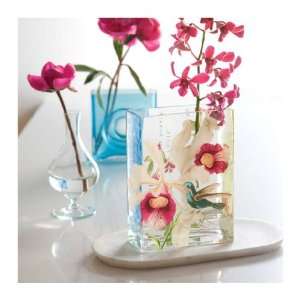  Vase Glass Decorative for Flowers 8  White Orchid