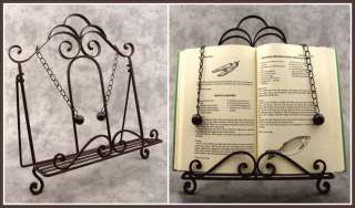 FRENCH COUNTRY Wrought Iron BOOK HOLDER COOKBOOK EASEL STAND  