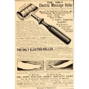  1899 Vintage Ad Electric Massage Roller Obesity Cure 