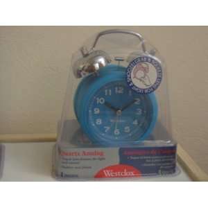   15566 Blue Twin Bell Quartz Alarm Clock 