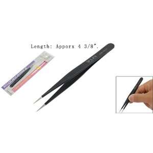   Mini Compact Metal Black Straight Pointy Tweezers