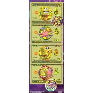  Sponge Bob Money Vending Machine Stickers w/Display Card 