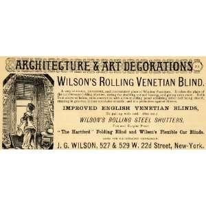  1885 Ad Wilsons Rolling Venetian Blind J.G. Wilson NY 