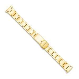    11 16mm Lady Gld tone Oyster w/Deploy Satin Watch Band Jewelry