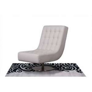  Jazz White Leather Swivel Accent Chair