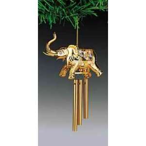   Elephant Gold Swarovski Crystal Wind Chime Ornament