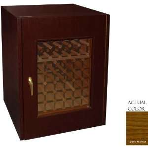   80 Bottle Wine Cellar   Glass Doors / Dark Walnut Cabinet Appliances