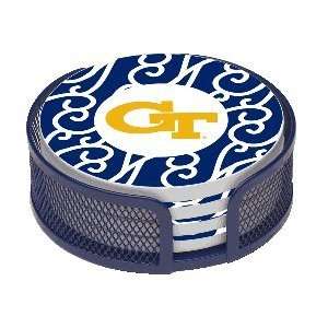   Jackets Swirls 4 Coaster Gift Set w/ Wire Mesh Tray