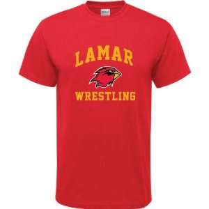    Lamar Cardinals Red Youth Wrestling Arch T Shirt